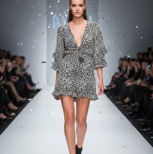 Sexy Print Black and Creme Romper